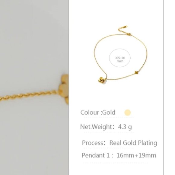 New 18K Gold Plated Clover Necklace a - Picture 4 of 4